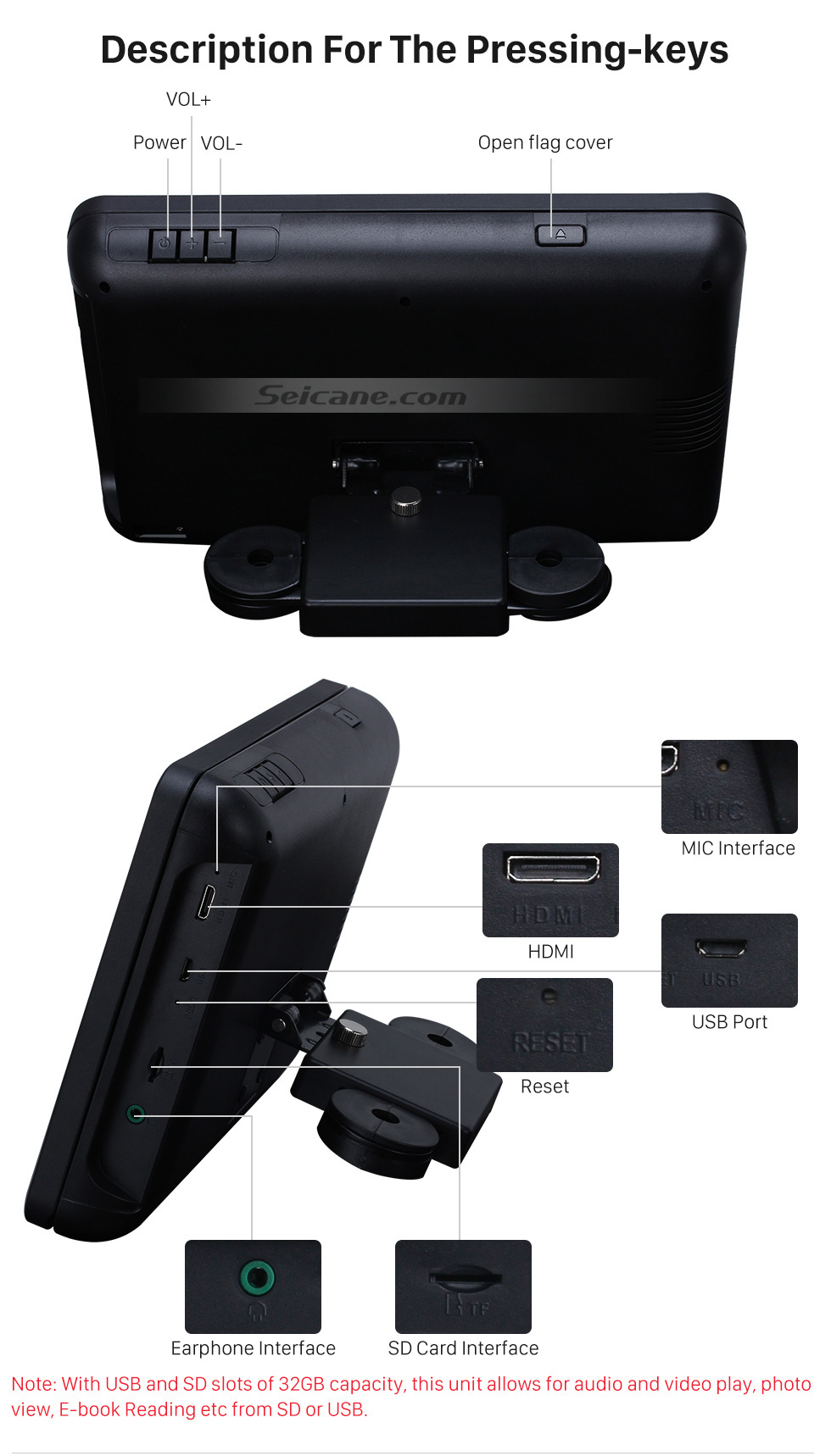Description For The Pressing-keys 2×10.1 inch Intelligent Android 5.1.1 Quad-code Free Tilt headrest MP5 DVD Player with digital HD 1024 * 600 TFT LED Touch Screen Bluetooth WIFI FM Transmitter IR Transmitter USB SD Description For The Pressing-keys 2×10.1 inch Intelligent Android 5.1.1 Quad-code Free Tilt headrest MP5 DVD Player with digital HD 1024 * 600 TFT LED Touch Screen Bluetooth WIFI FM Transmitter IR Transmitter USB SD