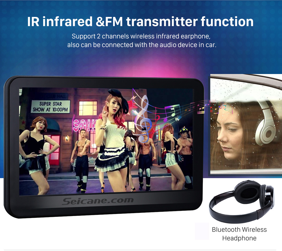 IR infrared &FM transmitter fuction 2×10.1 inch Intelligent Android 5.1.1 Quad-code Free Tilt headrest MP5 DVD Player with digital HD 1024 * 600 TFT LED Touch Screen Bluetooth WIFI FM Transmitter IR Transmitter USB SD IR infrared &FM transmitter fuction 2×10.1 inch Intelligent Android 5.1.1 Quad-code Free Tilt headrest MP5 DVD Player with digital HD 1024 * 600 TFT LED Touch Screen Bluetooth WIFI FM Transmitter IR Transmitter USB SD