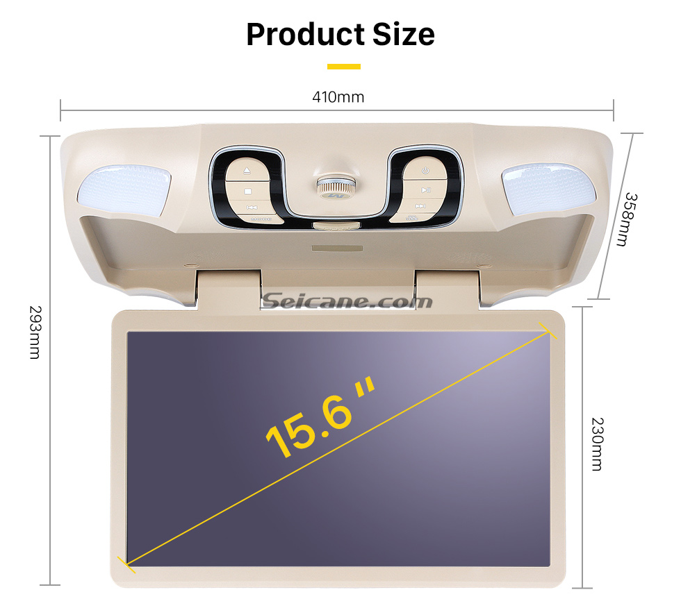 Product Size Hot Selling 15.6 inch Universal Overhead Slot-in Roof Mount DVD Player Remote Control Multi OSD Languages Support FM IR Transmitter USB SD Input Games 8GB External Memory Product Size Hot Selling 15.6 inch Universal Overhead Slot-in Roof Mount DVD Player Remote Control Multi OSD Languages Support FM IR Transmitter USB SD Input Games 8GB External Memory