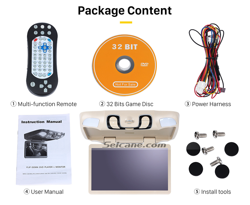 Package Content Hot Selling 15.6 inch Universal Overhead Slot-in Roof Mount DVD Player Remote Control Multi OSD Languages Support FM IR Transmitter USB SD Input Games 8GB External Memory Package Content Hot Selling 15.6 inch Universal Overhead Slot-in Roof Mount DVD Player Remote Control Multi OSD Languages Support FM IR Transmitter USB SD Input Games 8GB External Memory