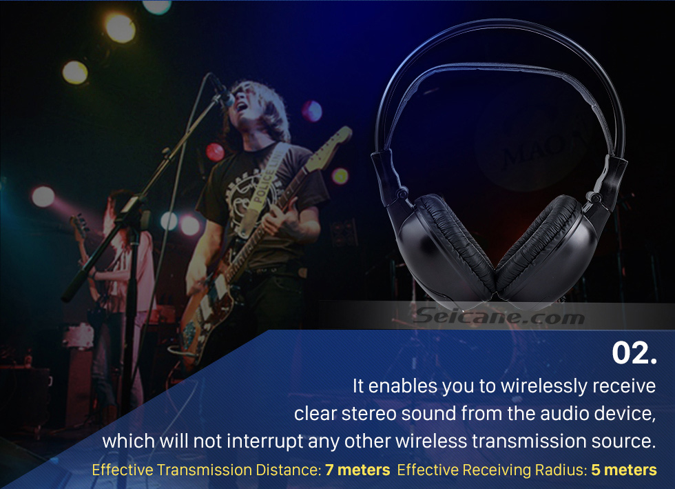Seicane Infrared Wireless Headphone Indoor Headset for PC Car Stereo Transmitter Headrest DVD Player TV Dual Channel Seicane Infrared Wireless Headphone Indoor Headset for PC Car Stereo Transmitter Headrest DVD Player TV Dual Channel