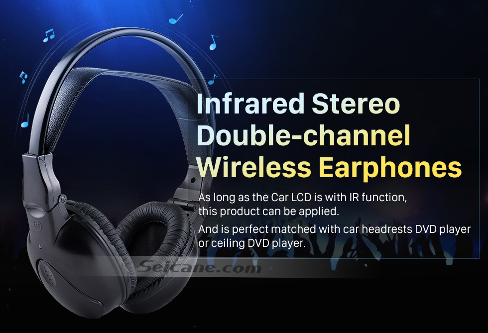 Seicane Infrared Wireless Headphone Indoor Headset for PC Car Stereo Transmitter Headrest DVD Player TV Dual Channel Seicane Infrared Wireless Headphone Indoor Headset for PC Car Stereo Transmitter Headrest DVD Player TV Dual Channel
