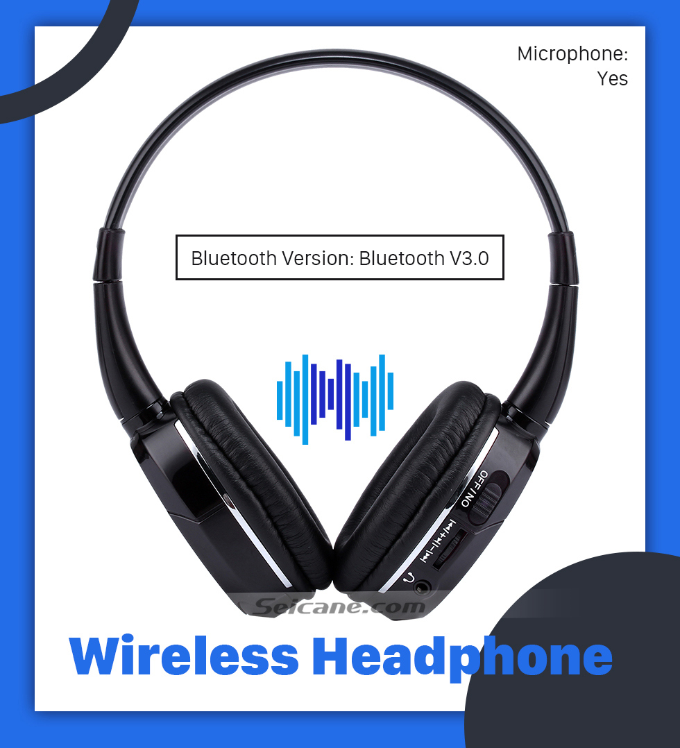 Seicane Seicane Headphone Indoor Bluetooth Headset for PC Car Stereo Transmitter Headrest DVD Player TV Dual Channel Seicane Seicane Headphone Indoor Bluetooth Headset for PC Car Stereo Transmitter Headrest DVD Player TV Dual Channel