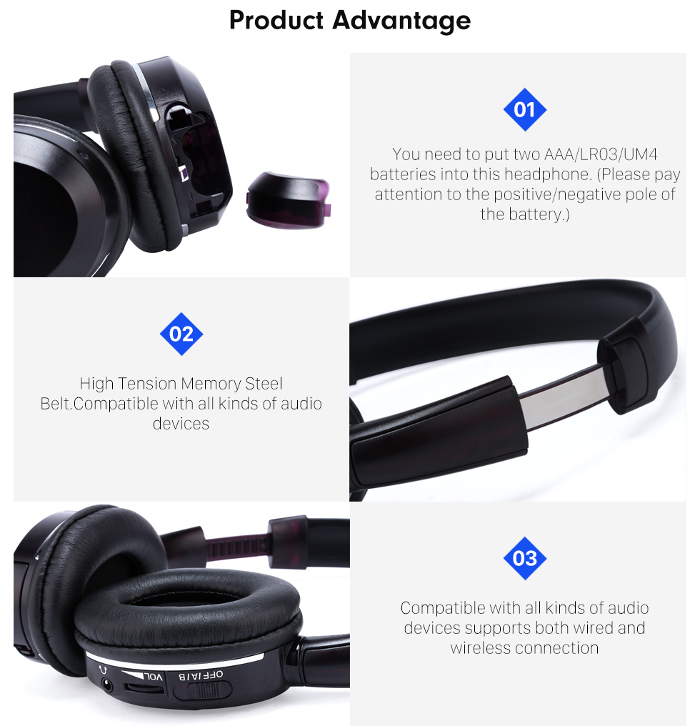 Seicane Seicane Headphone Indoor Bluetooth Headset for PC Car Stereo Transmitter Headrest DVD Player TV Dual Channel Seicane Seicane Headphone Indoor Bluetooth Headset for PC Car Stereo Transmitter Headrest DVD Player TV Dual Channel