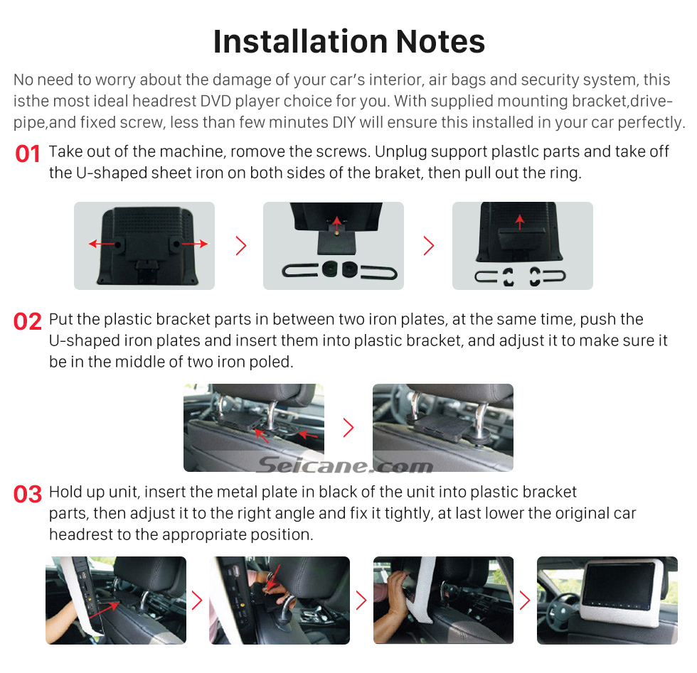 Seicane Android 6.0 2x10.6 inch HD 1024*600 IPS Touchscreen Free Tilt Headrset High Definition MP5 Radio DVD Player with USB Bluetooth Music Phone IR Infrared FM Transmitter Mirror Link Seicane Android 6.0 2x10.6 inch HD 1024*600 IPS Touchscreen Free Tilt Headrset High Definition MP5 Radio DVD Player with USB Bluetooth Music Phone IR Infrared FM Transmitter Mirror Link