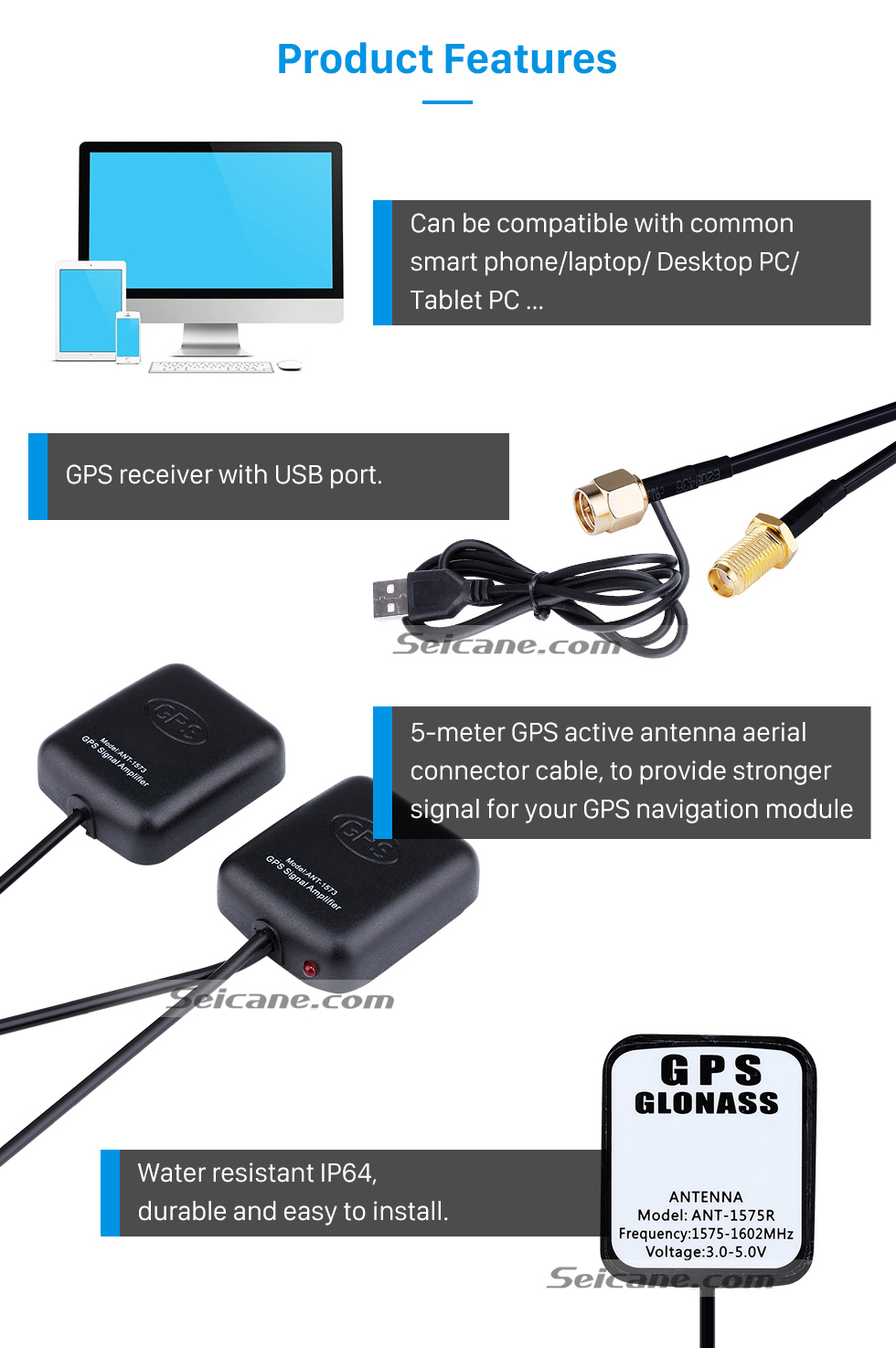 Product Features Universal Singal AMP Amplifier for Automotive GPS Antenna Navigation Positioning Module with Low Noise Built-in Microwave Antenna Shielding Case Product Features Universal Singal AMP Amplifier for Automotive GPS Antenna Navigation Positioning Module with Low Noise Built-in Microwave Antenna Shielding Case