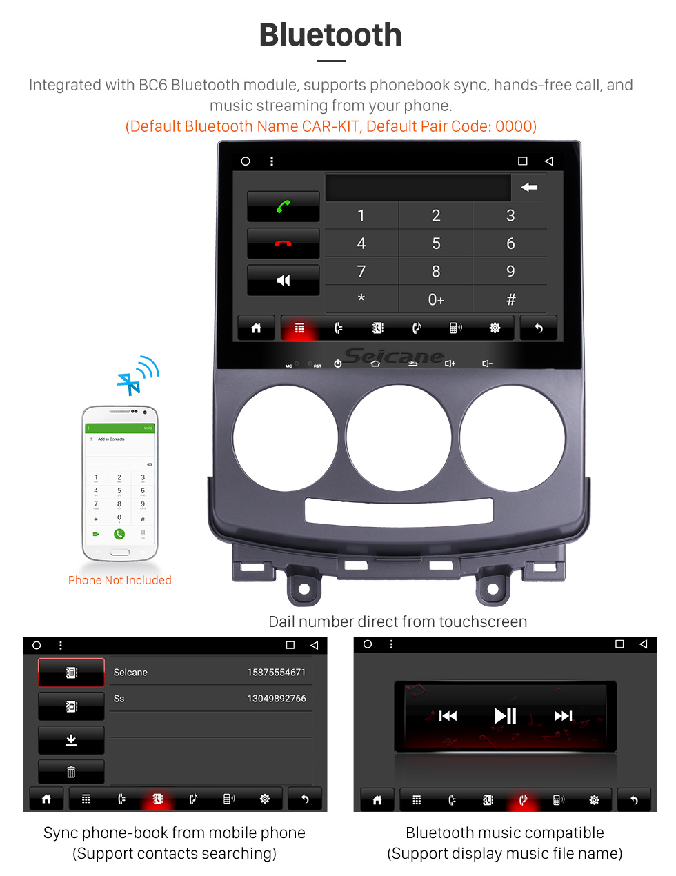 Seicane Android 6.0 OEM 2005-2008 2009 2010 Old Mazda 5 Head Unit Bluetooth GPS Navigation Radio RDS TV Tuner AUX Backup Camera Steering Wheel Control 3G Wifi Mirror Link USB Seicane Android 6.0 OEM 2005-2008 2009 2010 Old Mazda 5 Head Unit Bluetooth GPS Navigation Radio RDS TV Tuner AUX Backup Camera Steering Wheel Control 3G Wifi Mirror Link USB