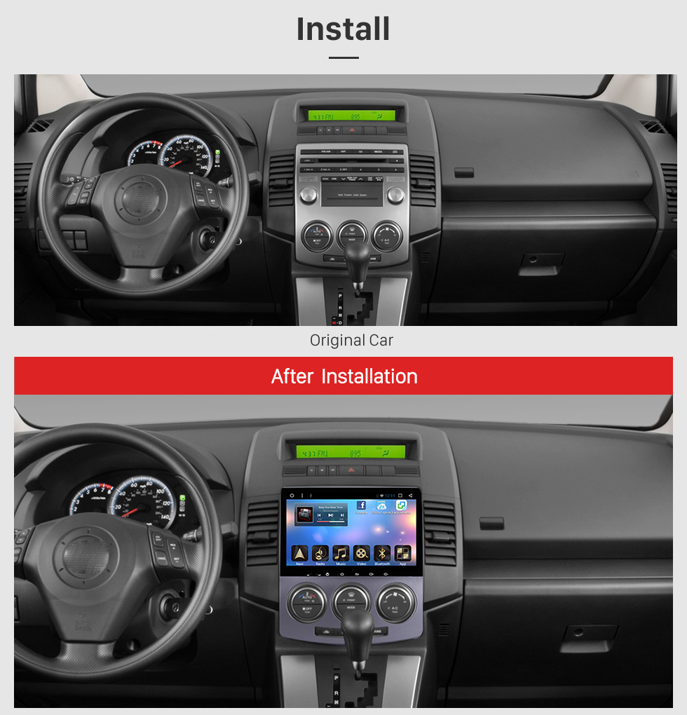 Seicane Android 6.0 OEM 2005-2008 2009 2010 Old Mazda 5 Head Unit Bluetooth GPS Navigation Radio RDS TV Tuner AUX Backup Camera Steering Wheel Control 3G Wifi Mirror Link USB Seicane Android 6.0 OEM 2005-2008 2009 2010 Old Mazda 5 Head Unit Bluetooth GPS Navigation Radio RDS TV Tuner AUX Backup Camera Steering Wheel Control 3G Wifi Mirror Link USB
