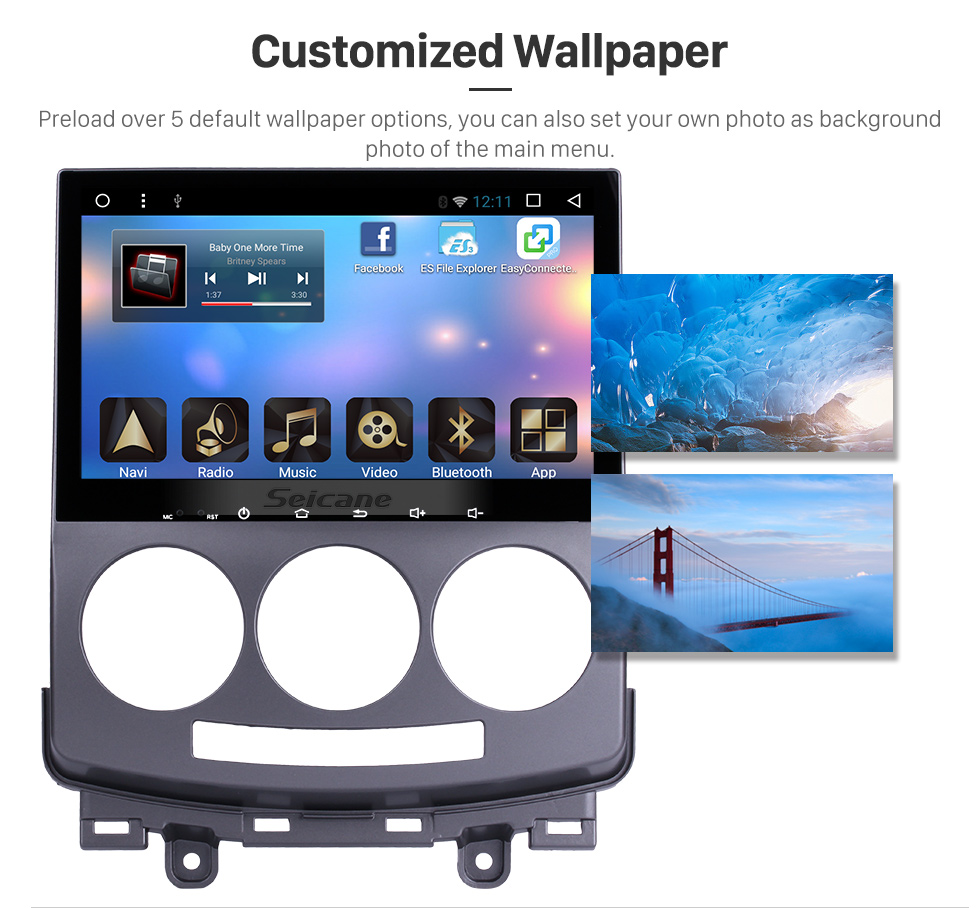 Seicane Android 6.0 OEM 2005-2008 2009 2010 Old Mazda 5 Head Unit Bluetooth GPS Navigation Radio RDS TV Tuner AUX Backup Camera Steering Wheel Control 3G Wifi Mirror Link USB Seicane Android 6.0 OEM 2005-2008 2009 2010 Old Mazda 5 Head Unit Bluetooth GPS Navigation Radio RDS TV Tuner AUX Backup Camera Steering Wheel Control 3G Wifi Mirror Link USB
