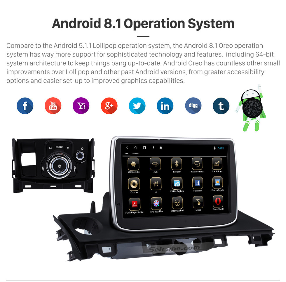 Seicane 2016 2017 Sistema de navegación Mazda 6 ATENZA 9 pulgadas Android 8.1 pantalla táctil de HD Radio GPS Bluetooth de la música 4G WIFI OBD2 de copia de seguridad de las cámaras digitales de TV DVR Espejo Enlace de control del volante Seicane 2016 2017 Sistema de navegación Mazda 6 ATENZA 9 pulgadas Android 8.1 pantalla táctil de HD Radio GPS Bluetooth de la música 4G WIFI OBD2 de copia de seguridad de las cámaras digitales de TV DVR Espejo Enlace de control del volante