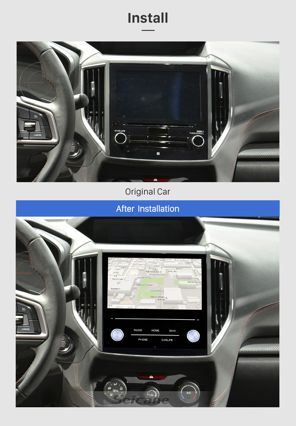 Seicane 8 pulgadas Android 8.1 2018 Subaru XV HD Pantalla táctil Navegación GPS Radio con Bluetooth WIFI compatible OBD2 Cámara de respaldo TV digital DVR Enlace de espejo Seicane 8 pulgadas Android 8.1 2018 Subaru XV HD Pantalla táctil Navegación GPS Radio con Bluetooth WIFI compatible OBD2 Cámara de respaldo TV digital DVR Enlace de espejo