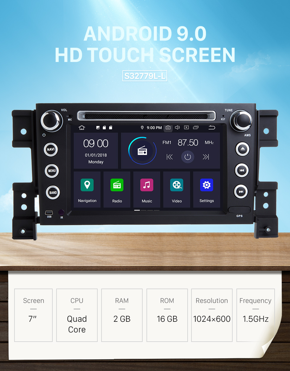 Seicane Все в одном Android 9.0 Авторадио GPS Navi DVD-плеер Головное устройство для 2006 2007 2008 2009 2010 Suzuki Grand Vitara Поддержка Bluetooth USB WIFI OBD2 DVR 1080P Видео Цифровое ТВ Seicane Все в одном Android 9.0 Авторадио GPS Navi DVD-плеер Головное устройство для 2006 2007 2008 2009 2010 Suzuki Grand Vitara Поддержка Bluetooth USB WIFI OBD2 DVR 1080P Видео Цифровое ТВ