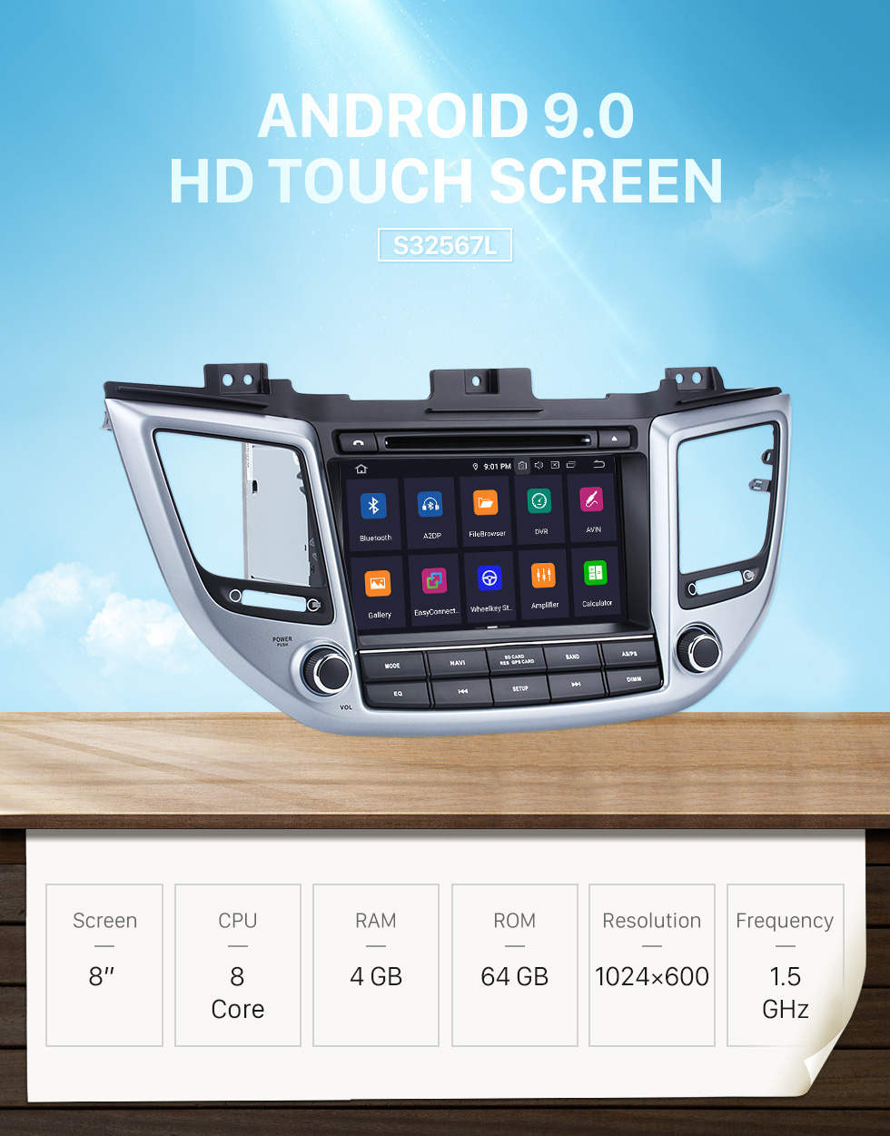 Seicane 2015 2016 Hyundai IX35 (LHD) 8 Inch Android 9.0 Car Radio GPS Navigation System HD 1024*600 Touch Screen Bluetooth TV 1080P WIFI Steering Wheel Contorl Backup camera Seicane 2015 2016 Hyundai IX35 (LHD) 8 Inch Android 9.0 Car Radio GPS Navigation System HD 1024*600 Touch Screen Bluetooth TV 1080P WIFI Steering Wheel Contorl Backup camera