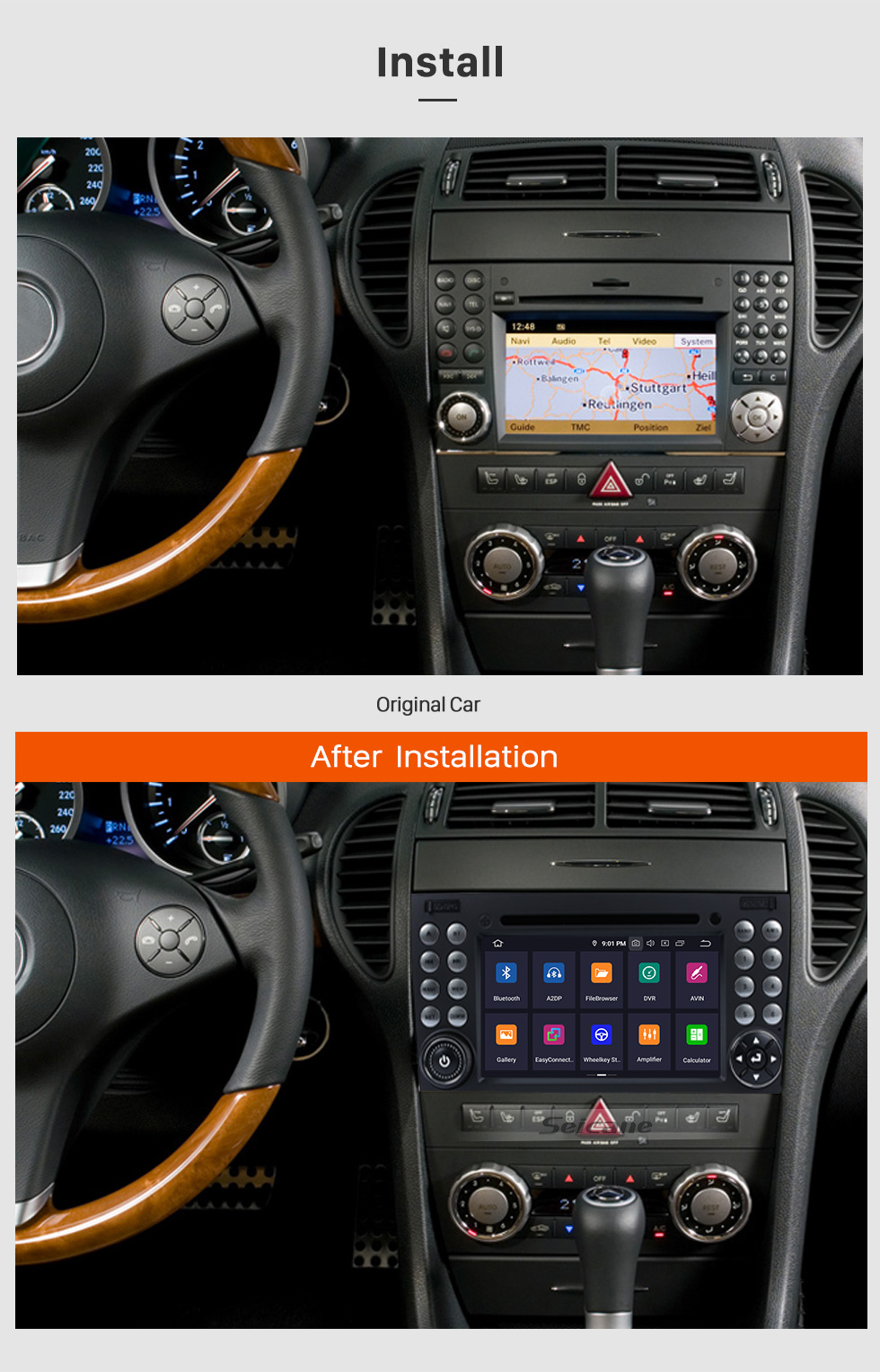Seicane 1024*600 Touchscreen Radio DVD Player Android 9.0 GPS Navigation System for 2000-2011 Mercedes BENZ SLK Class SLK200 SLK280 SLK350 SLK55 with Bluetooth Wifi Steering Wheel Control Backup Camera DVR OBD2 Seicane 1024*600 Touchscreen Radio DVD Player Android 9.0 GPS Navigation System for 2000-2011 Mercedes BENZ SLK Class SLK200 SLK280 SLK350 SLK55 with Bluetooth Wifi Steering Wheel Control Backup Camera DVR OBD2