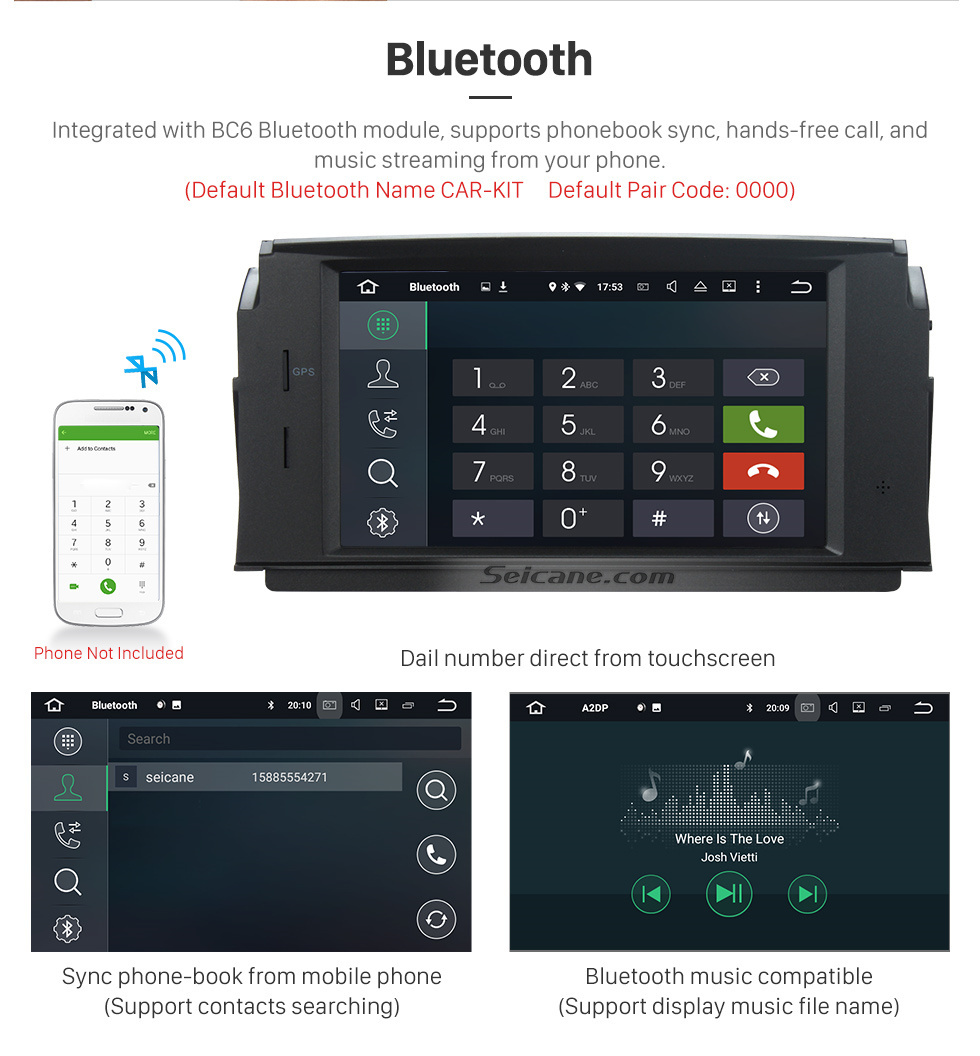 Seicane Android 9.0 DVD Player GPS Navigation System 2007-2011 Mercedes-Benz C Class W204 C180 C200 C230 C30  with Steering Wheel Control Mirror Link Bluetooth Wifi Backup Camera OBD2 DAB DVR 