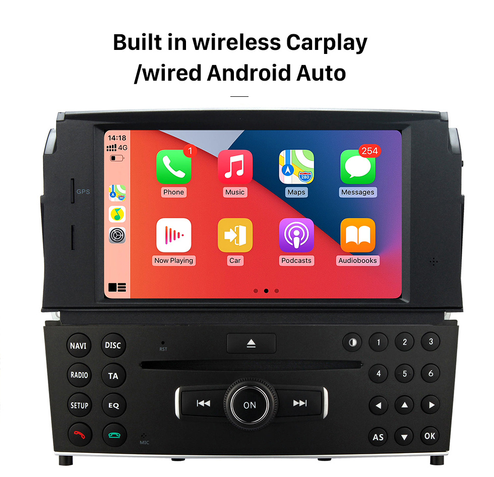 Seicane Android 9.0 DVD Player GPS Navigation System 2007-2011 Mercedes-Benz C Class W204 C180 C200 C230 C30  with Steering Wheel Control Mirror Link Bluetooth Wifi Backup Camera OBD2 DAB DVR 