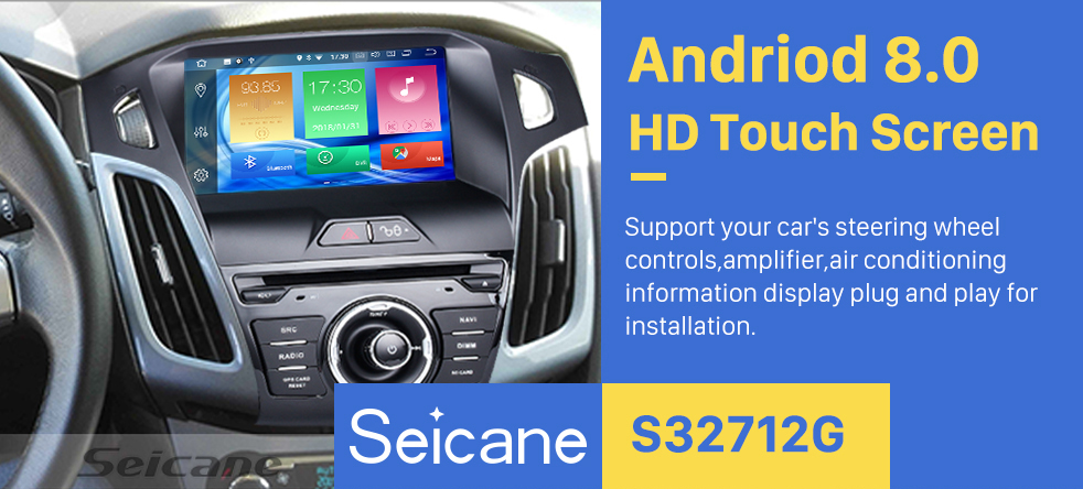 Seicane 2011 2012 2013 Ford focus 1024*600 Touchscreen Android 8.0 Radio DVD GPS Navigation System with Mirror link Bluetooth OBD2 DVR Rearview Camera 1080P 3G WIFI Steering Wheel Control Rearview Camera Seicane 2011 2012 2013 Ford focus 1024*600 Touchscreen Android 8.0 Radio DVD GPS Navigation System with Mirror link Bluetooth OBD2 DVR Rearview Camera 1080P 3G WIFI Steering Wheel Control Rearview Camera