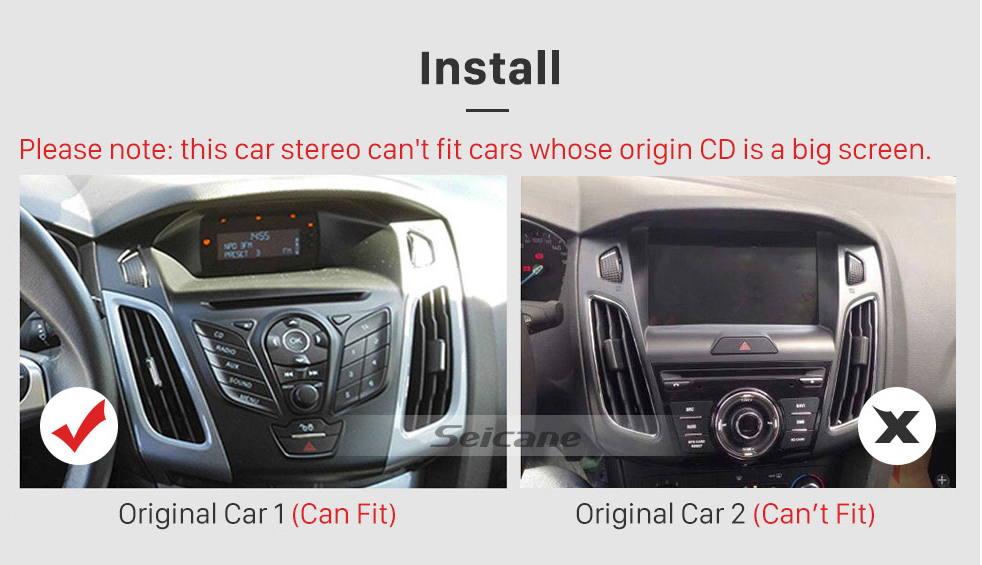 Seicane 2011 2012 2013 Ford focus 1024*600 Touchscreen Android 8.0 Radio DVD GPS Navigation System with Mirror link Bluetooth OBD2 DVR Rearview Camera 1080P 3G WIFI Steering Wheel Control Rearview Camera Seicane 2011 2012 2013 Ford focus 1024*600 Touchscreen Android 8.0 Radio DVD GPS Navigation System with Mirror link Bluetooth OBD2 DVR Rearview Camera 1080P 3G WIFI Steering Wheel Control Rearview Camera