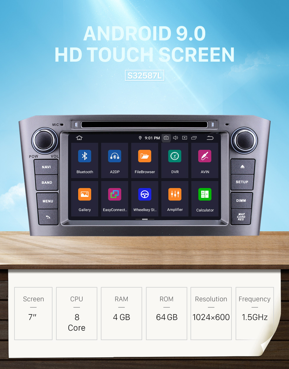 Seicane 2005 2006 2007 TOYOTA AVENSIS 7 inch Android 9.0 DVD Player GPS Navi Radio Support Bluetooth Mirror Link 1080P Video USB SD DVR WIFI OBD2 Aux Seicane 2005 2006 2007 TOYOTA AVENSIS 7 inch Android 9.0 DVD Player GPS Navi Radio Support Bluetooth Mirror Link 1080P Video USB SD DVR WIFI OBD2 Aux