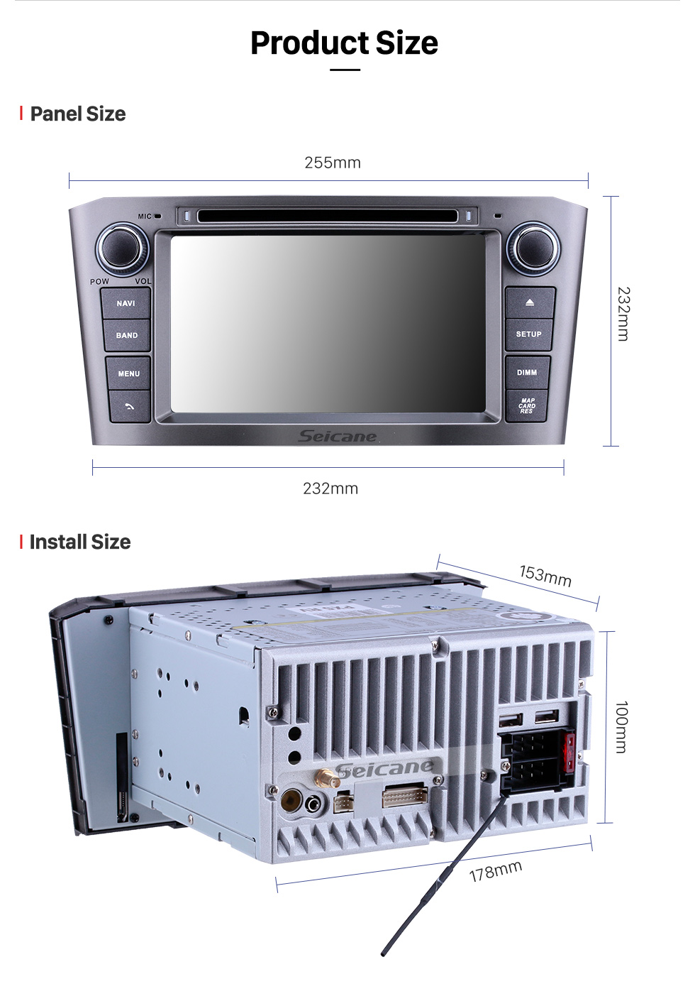 Seicane 2005 2006 2007 TOYOTA AVENSIS 7 inch Android 9.0 DVD Player GPS Navi Radio Support Bluetooth Mirror Link 1080P Video USB SD DVR WIFI OBD2 Aux Seicane 2005 2006 2007 TOYOTA AVENSIS 7 inch Android 9.0 DVD Player GPS Navi Radio Support Bluetooth Mirror Link 1080P Video USB SD DVR WIFI OBD2 Aux