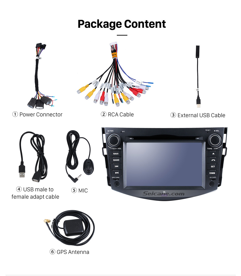 Seicane 2008 2009 2010 2011 Toyota Rav4 DVD Player Android 8.0 Radio GPS Head Unit Support Navigation OBD2 USB SD DVR Bluetooth Music WIFI Digital TV Mirror Link Steering Wheel Control Seicane 2008 2009 2010 2011 Toyota Rav4 DVD Player Android 8.0 Radio GPS Head Unit Support Navigation OBD2 USB SD DVR Bluetooth Music WIFI Digital TV Mirror Link Steering Wheel Control