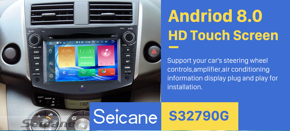Seicane 2008 2009 2010 2011 Toyota Rav4 DVD Player Android 8.0 Radio GPS Head Unit Support Navigation OBD2 USB SD DVR Bluetooth Music WIFI Digital TV Mirror Link Steering Wheel Control Seicane 2008 2009 2010 2011 Toyota Rav4 DVD Player Android 8.0 Radio GPS Head Unit Support Navigation OBD2 USB SD DVR Bluetooth Music WIFI Digital TV Mirror Link Steering Wheel Control