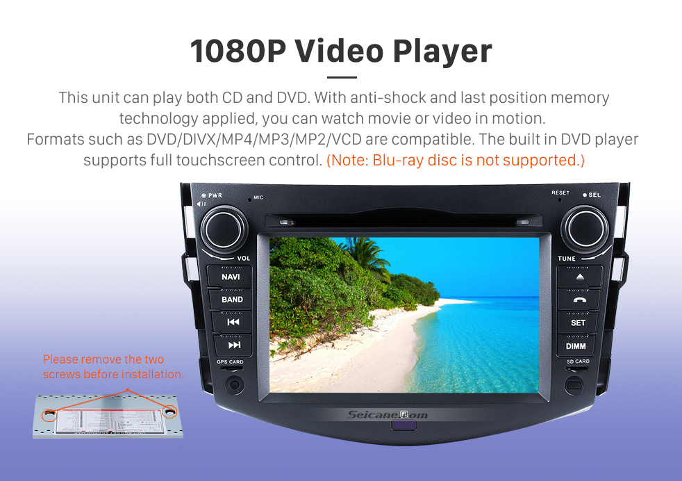 Seicane HD Pantalla táctil 2006-2012 Toyota Rav4 Android 8.0 Radio DVD sistema de navegación GPS Bluetooth OBD2 DVR Cámara retrovisor 1080P Volante Control 3G WIFI