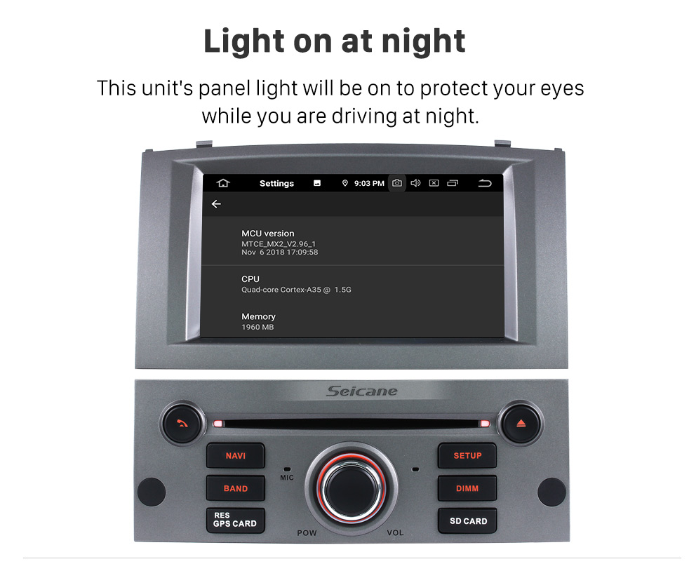 Seicane OEM Android 9.0 Radio GPS Navigationssystem für 2004-2010 Peugeot 407 mit Wifi Rückfahrkamera Bluetooth Mirror Link Lenkradsteuerung OBD2 DAB + DVR AUX Seicane OEM Android 9.0 Radio GPS Navigationssystem für 2004-2010 Peugeot 407 mit Wifi Rückfahrkamera Bluetooth Mirror Link Lenkradsteuerung OBD2 DAB + DVR AUX