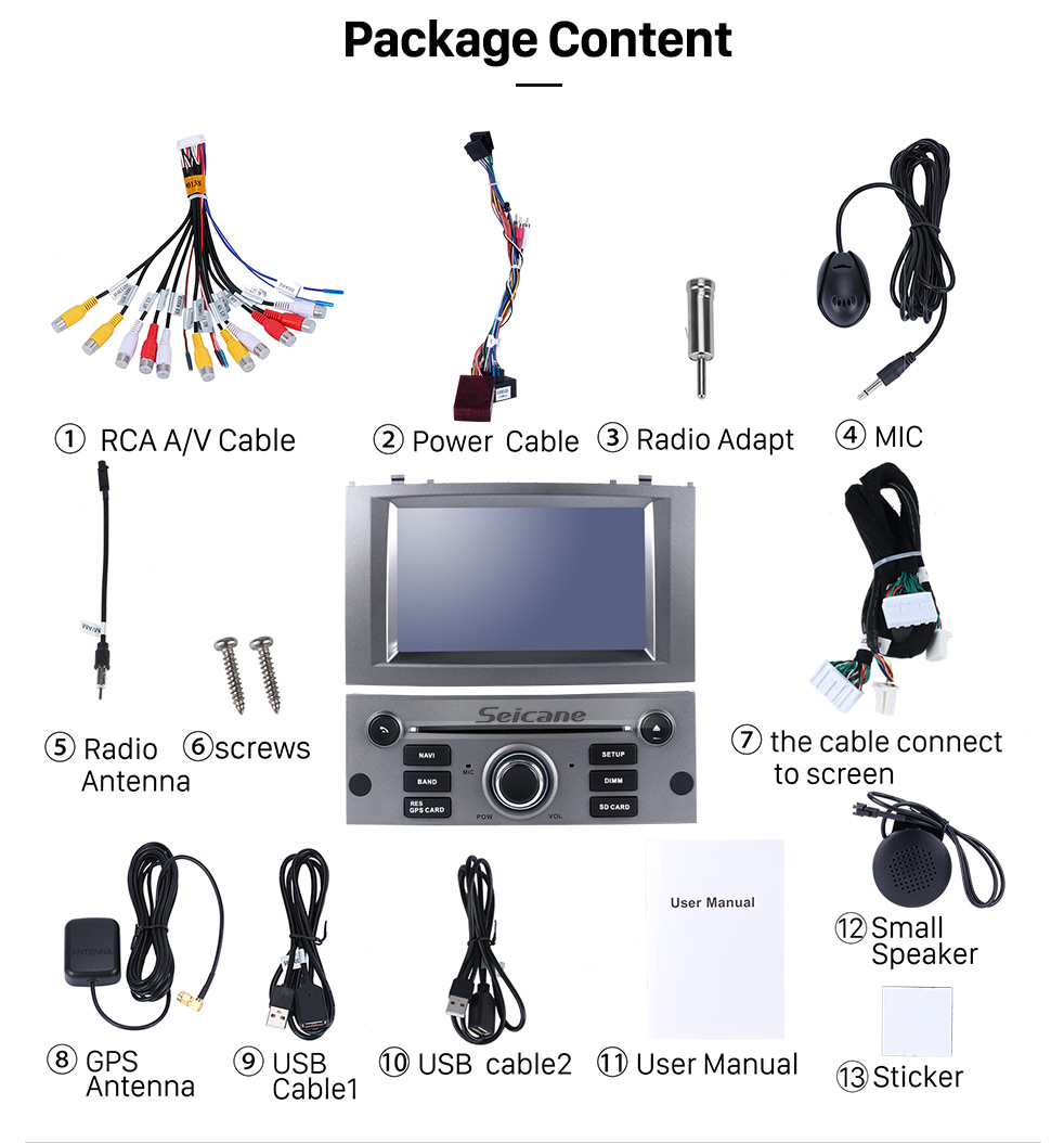 Seicane OEM Android 9.0 Radio GPS Navigationssystem für 2004-2010 Peugeot 407 mit Wifi Rückfahrkamera Bluetooth Mirror Link Lenkradsteuerung OBD2 DAB + DVR AUX Seicane OEM Android 9.0 Radio GPS Navigationssystem für 2004-2010 Peugeot 407 mit Wifi Rückfahrkamera Bluetooth Mirror Link Lenkradsteuerung OBD2 DAB + DVR AUX