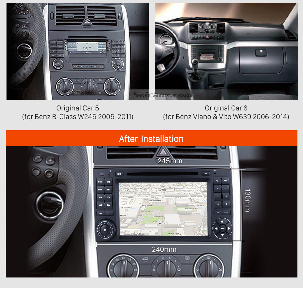 Seicane All in one Android 8.0 Radio DVD Play GPS Stereo Upgrade for 2004-2012 Mercedes Benz B Class W245 B160 B180 B200 Support Bluetooth FM AM USB WIFI Backup Camera DVR OBD2 Mirror Link Steering wheel control Seicane All in one Android 8.0 Radio DVD Play GPS Stereo Upgrade for 2004-2012 Mercedes Benz B Class W245 B160 B180 B200 Support Bluetooth FM AM USB WIFI Backup Camera DVR OBD2 Mirror Link Steering wheel control