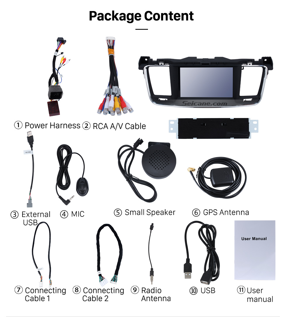 Seicane Aftermarket GPS Android 8.0 Radio DVD-Player Bluetooth Stereo für 2011 2012 2013 PEUGEOT 508 Unterstützung 3D Navigation USB SD 3G WIFI DVR Rückfahrkamera Auto A / V Seicane Aftermarket GPS Android 8.0 Radio DVD-Player Bluetooth Stereo für 2011 2012 2013 PEUGEOT 508 Unterstützung 3D Navigation USB SD 3G WIFI DVR Rückfahrkamera Auto A / V