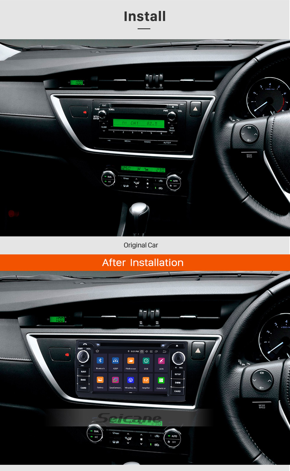 Seicane Android 9.0 Radio GPS for 2013 Toyota Auris with Navigation System WIFI OBD2 Bluetooth HD 1024*600 Touch Screen DVR TV Video Steering Wheel control Backup Camera Seicane Android 9.0 Radio GPS for 2013 Toyota Auris with Navigation System WIFI OBD2 Bluetooth HD 1024*600 Touch Screen DVR TV Video Steering Wheel control Backup Camera