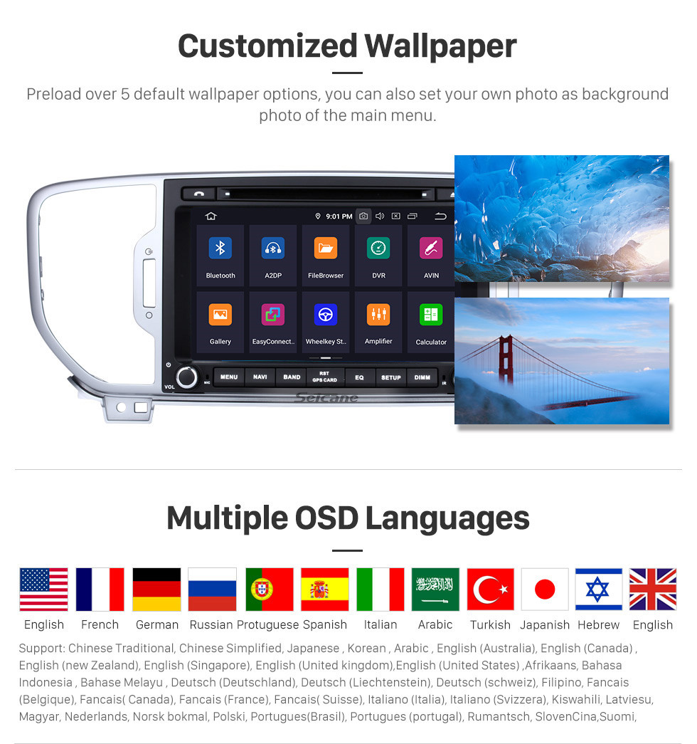 Seicane 10 polegadas 1024 * 600 Touchscreen Android 6.0 2011-2015 2016 2017 Kia SPORTAGE Stereo Radio R Bluetooth GPS de navegação automóvel com Espelho Fazer a ligação 3G Wifi DVR USB controle de volante Seicane 10 polegadas 1024 * 600 Touchscreen Android 6.0 2011-2015 2016 2017 Kia SPORTAGE Stereo Radio R Bluetooth GPS de navegação automóvel com Espelho Fazer a ligação 3G Wifi DVR USB controle de volante