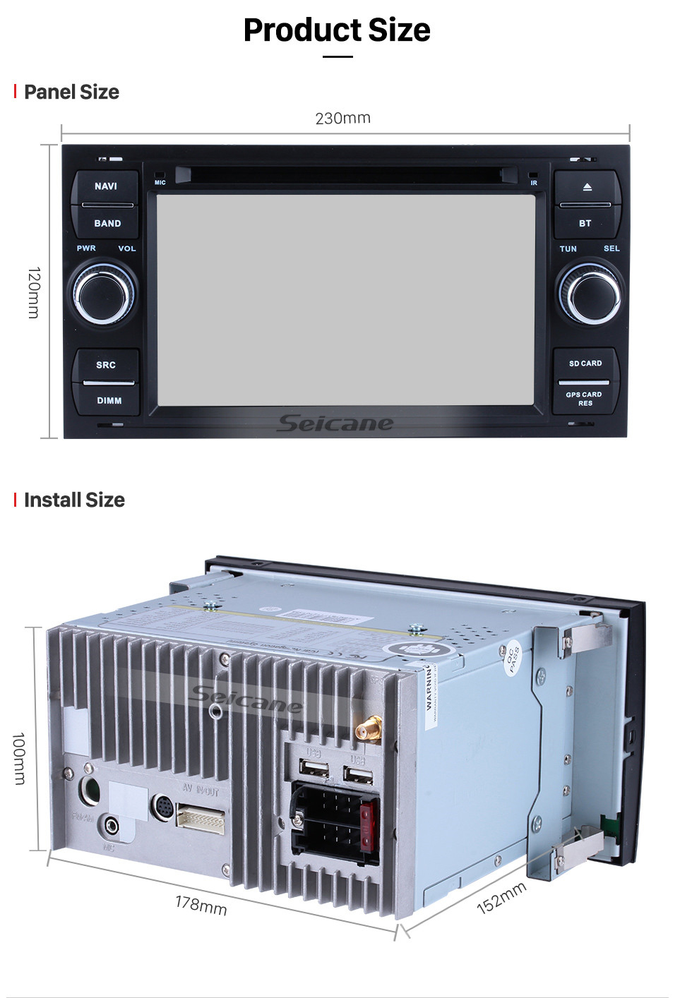 Seicane Aftermarket GPS Android 8.0 Radio Lecteur DVD pour 2004 2005 2006 2007 2008 Ford Focus Soutien 3D Navigation Bluetooth USB WIFI Lien miroir DVR Caméra de recul 1080P Vidéo Seicane Aftermarket GPS Android 8.0 Radio Lecteur DVD pour 2004 2005 2006 2007 2008 Ford Focus Soutien 3D Navigation Bluetooth USB WIFI Lien miroir DVR Caméra de recul 1080P Vidéo