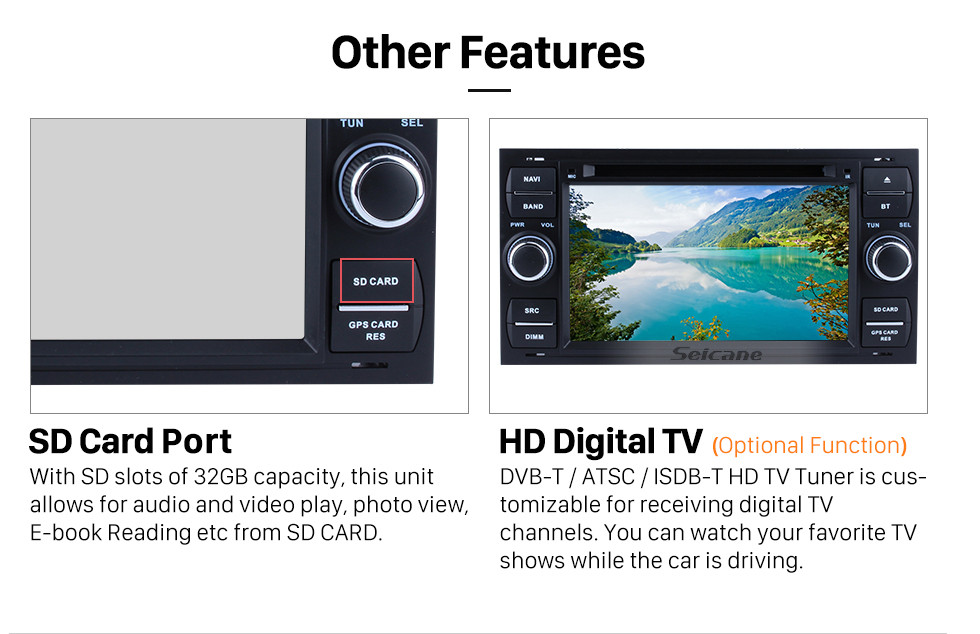Seicane Aftermarket GPS Android 8.0 Radio Lecteur DVD pour 2004 2005 2006 2007 2008 Ford Focus Soutien 3D Navigation Bluetooth USB WIFI Lien miroir DVR Caméra de recul 1080P Vidéo Seicane Aftermarket GPS Android 8.0 Radio Lecteur DVD pour 2004 2005 2006 2007 2008 Ford Focus Soutien 3D Navigation Bluetooth USB WIFI Lien miroir DVR Caméra de recul 1080P Vidéo