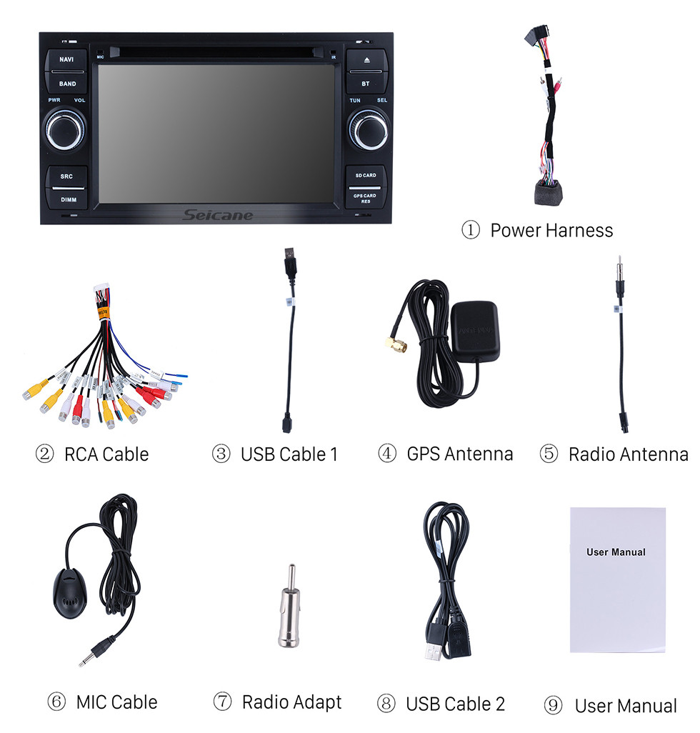 Seicane Aftermarket GPS Android 8.0 Radio Lecteur DVD pour 2004 2005 2006 2007 2008 Ford Focus Soutien 3D Navigation Bluetooth USB WIFI Lien miroir DVR Caméra de recul 1080P Vidéo Seicane Aftermarket GPS Android 8.0 Radio Lecteur DVD pour 2004 2005 2006 2007 2008 Ford Focus Soutien 3D Navigation Bluetooth USB WIFI Lien miroir DVR Caméra de recul 1080P Vidéo
