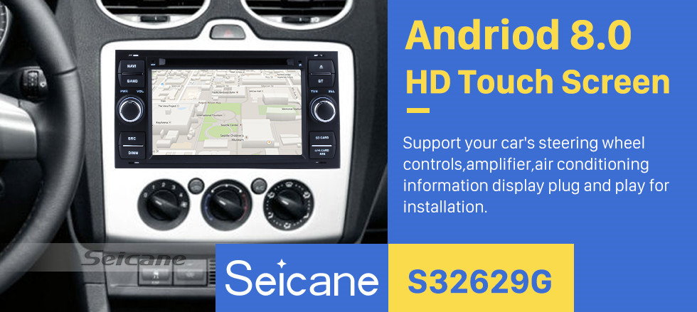 Seicane Aftermarket GPS Android 8.0 Radio Lecteur DVD pour 2004 2005 2006 2007 2008 Ford Focus Soutien 3D Navigation Bluetooth USB WIFI Lien miroir DVR Caméra de recul 1080P Vidéo Seicane Aftermarket GPS Android 8.0 Radio Lecteur DVD pour 2004 2005 2006 2007 2008 Ford Focus Soutien 3D Navigation Bluetooth USB WIFI Lien miroir DVR Caméra de recul 1080P Vidéo