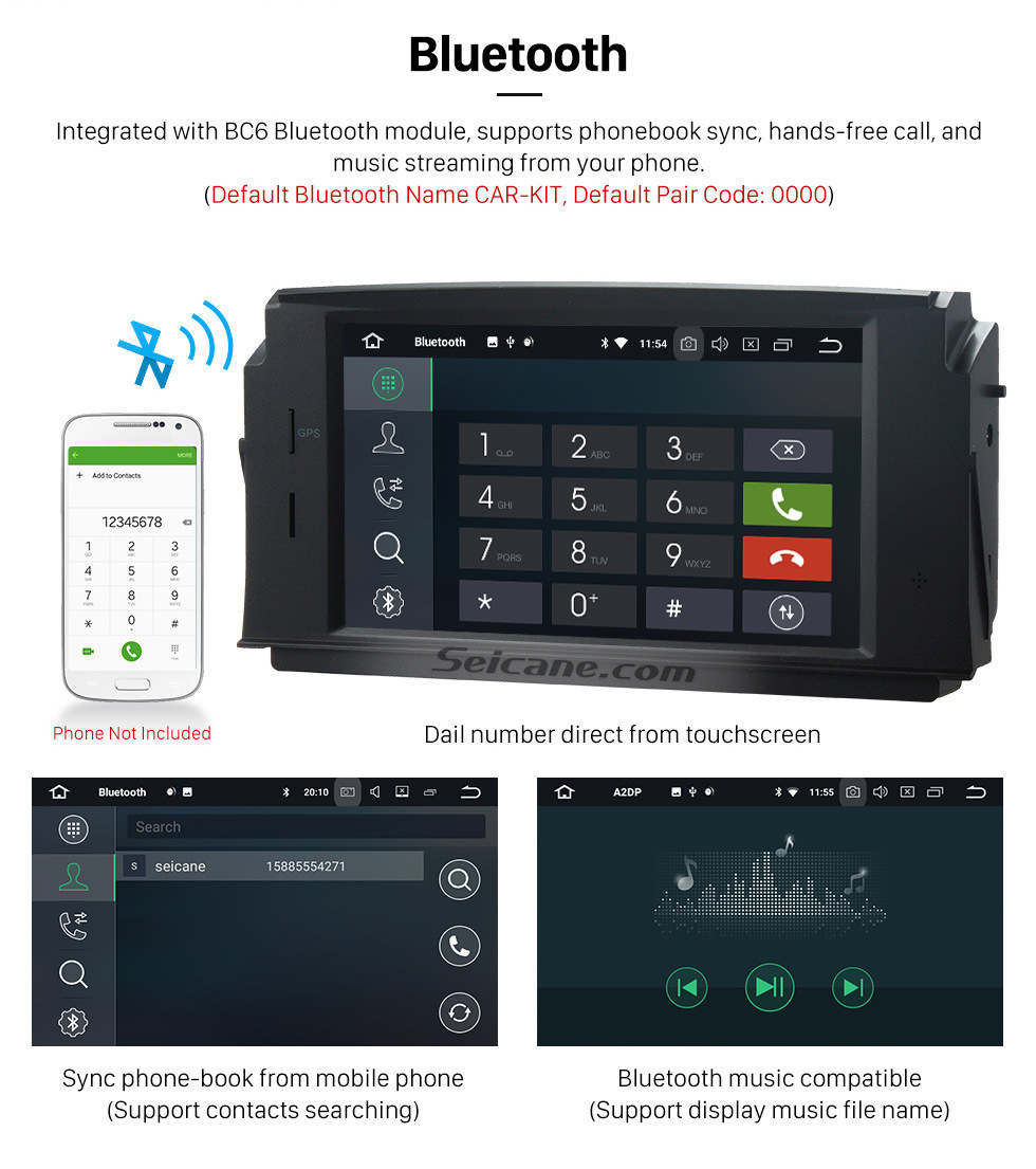 Seicane Android 8.1 DVD Player GPS Navigation System 2007-2011 Mercedes-Benz C Class W204 C180 C200 C230 C30  with Steering Wheel Control Mirror Link Bluetooth Wifi Backup Camera OBD2 DAB DVR 