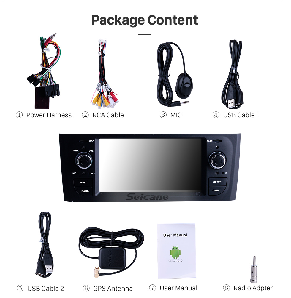 Seicane Android 9.0 Radio GPS Stereo for 2005 2006 2007 FIAT OID PUNTO Support Bluetooth Music DVD Player 3D Navigation USB SD DVR WIFI Mirror Link Steering Wheel Control Seicane Android 9.0 Radio GPS Stereo for 2005 2006 2007 FIAT OID PUNTO Support Bluetooth Music DVD Player 3D Navigation USB SD DVR WIFI Mirror Link Steering Wheel Control