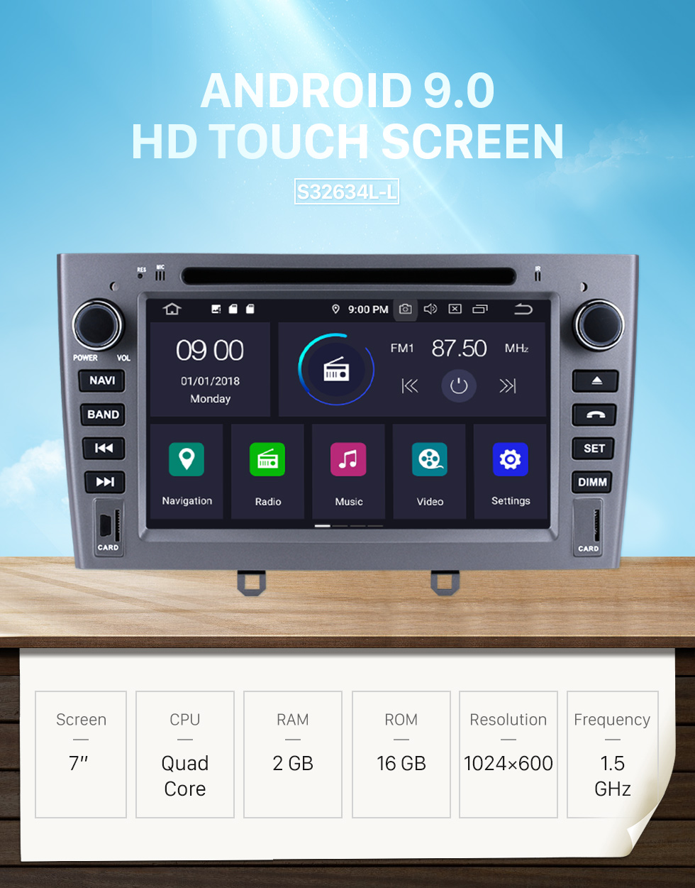 Seicane Dans dash DVD Player Android 9.0 Radio GPS Navi Unité tête pour 2010 2011 PEUGEOT 408 Support Bluetooth Lecteur multimédia 1080P Vidéo USB SD OBD2 WIFI HD Touch Screen Seicane Dans dash DVD Player Android 9.0 Radio GPS Navi Unité tête pour 2010 2011 PEUGEOT 408 Support Bluetooth Lecteur multimédia 1080P Vidéo USB SD OBD2 WIFI HD Touch Screen