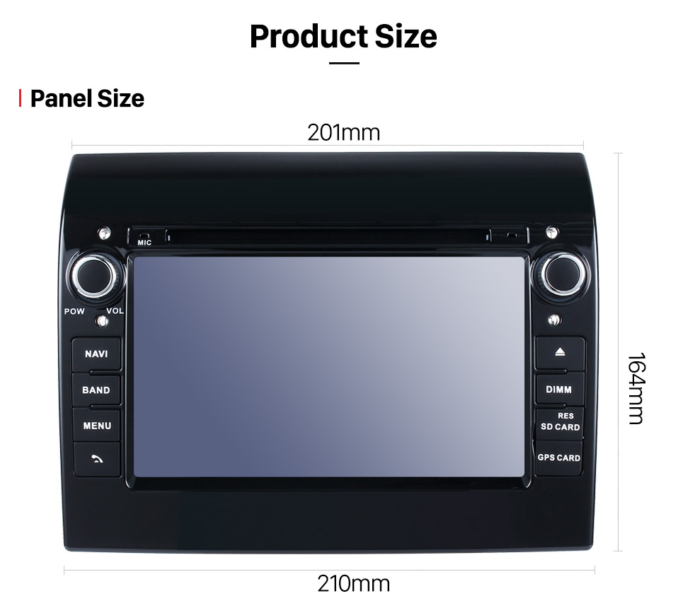 Seicane Mercado de accesorios 7 pulgadas Android 9.0 2007-2016 Fiat Ducato / Peugeot Boxer Radio Reproductor de DVD Sistema de navegación GPS con Bluetooth 3G Wifi Enlace de espejo Control del volante Cámara de respaldo DVR OBD2 DAB +