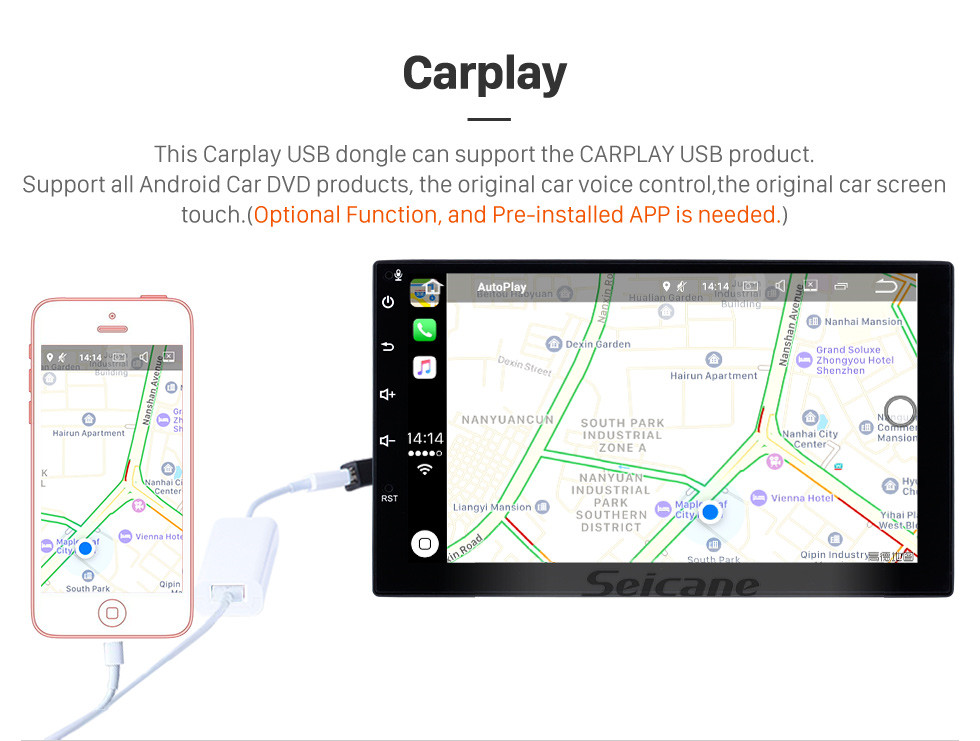 Seicane Aftermarket 7-дюймовый Android 9.0 2007-2016 Fiat Ducato / Peugeot Boxer Радио DVD-плеер Система GPS-навигации с Bluetooth 3G Wi-Fi Зеркальная связь Управление рулем Резервная камера DVR OBD2 DAB +