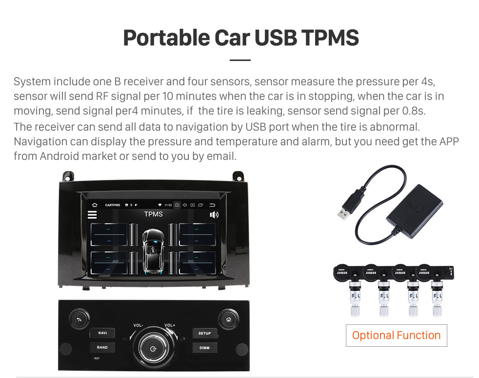 Seicane OEM Android Radio Sistema de navegación GPS para 2004-2010 Peugeot 407 con cámara de respaldo Wifi Bluetooth Carplay Control del volante OBD2 DAB + DVR