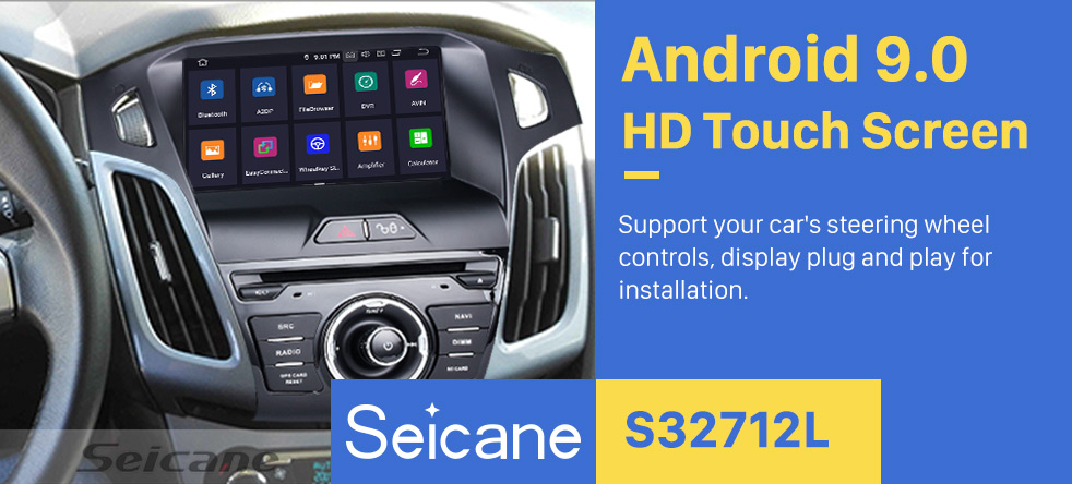 Seicane 2011 2012 2013 Ford focus 1024*600 Touchscreen Android 9.0 Radio DVD GPS Navigation System with Mirror link Bluetooth OBD2 DVR Rearview Camera 1080P 3G WIFI Steering Wheel Control Rearview Camera Seicane 2011 2012 2013 Ford focus 1024*600 Touchscreen Android 9.0 Radio DVD GPS Navigation System with Mirror link Bluetooth OBD2 DVR Rearview Camera 1080P 3G WIFI Steering Wheel Control Rearview Camera