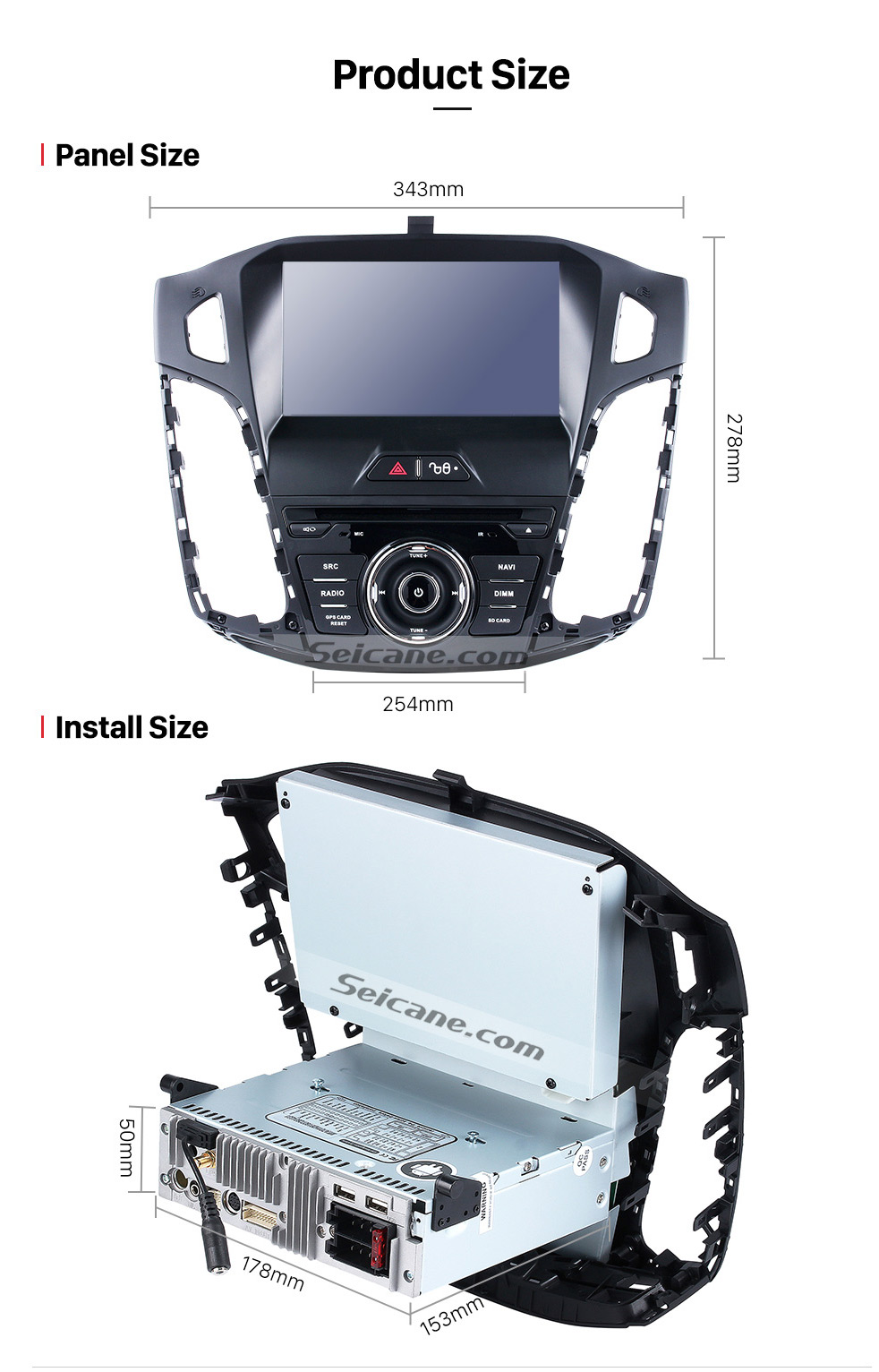 Seicane 2011 2012 2013 Ford focus 1024*600 Touchscreen Android 9.0 Radio DVD GPS Navigation System with Mirror link Bluetooth OBD2 DVR Rearview Camera 1080P 3G WIFI Steering Wheel Control Rearview Camera Seicane 2011 2012 2013 Ford focus 1024*600 Touchscreen Android 9.0 Radio DVD GPS Navigation System with Mirror link Bluetooth OBD2 DVR Rearview Camera 1080P 3G WIFI Steering Wheel Control Rearview Camera