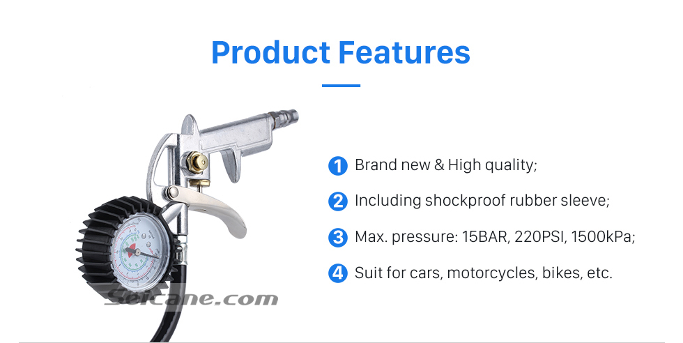 Seicane 2016 New Arrival Hot Sale Air Auto Motorcycle Truck Tire Tyre Inflating Inflator Tool Pressure Dial Gauge To Save Gas Clip on Design Handsfree Chuck Use Seicane 2016 New Arrival Hot Sale Air Auto Motorcycle Truck Tire Tyre Inflating Inflator Tool Pressure Dial Gauge To Save Gas Clip on Design Handsfree Chuck Use