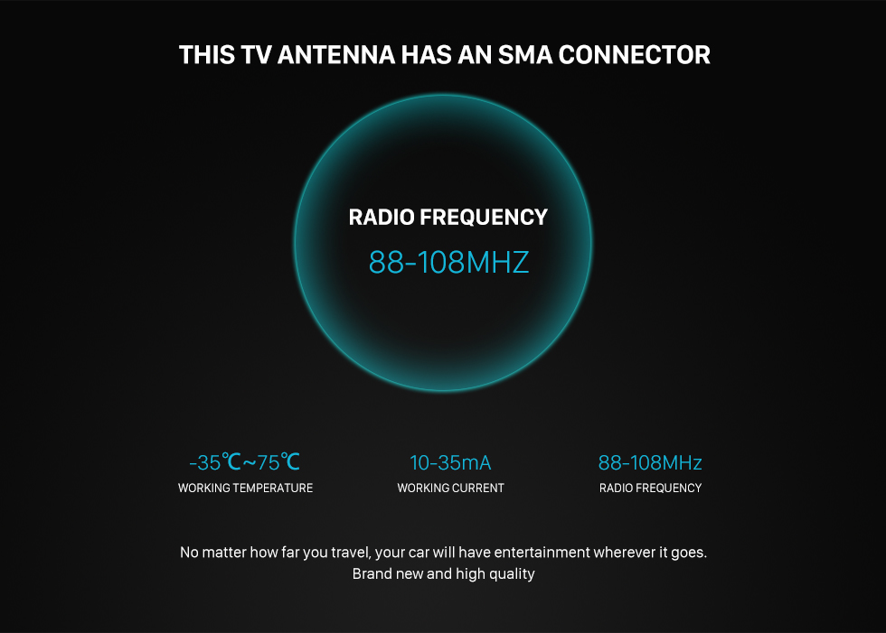 Seicane Hot Sale Car TV Digital DVB-T 2in1 FM/Radio Antenna Aerial Booster SMA Connector Seicane Hot Sale Car TV Digital DVB-T 2in1 FM/Radio Antenna Aerial Booster SMA Connector