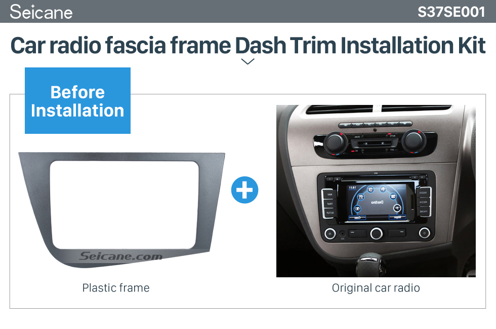 Seicane 2 Din Fascia for 2005-2011 Seat Leon right hand driving Car Radio Head Unit GPS Navigation plate panel Frame