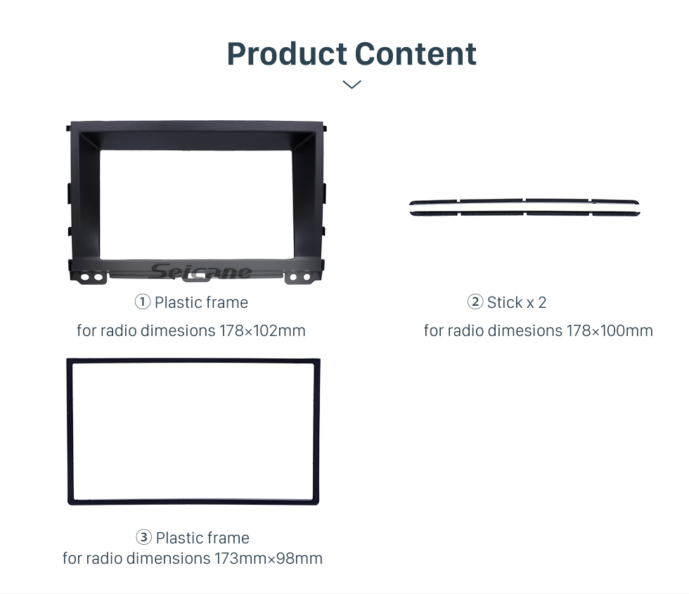 Seicane Black Double Din 2009 Toyota Prado 120 Car Radio Fascia CD Trim Dashboard Panel Stereo Player Frame