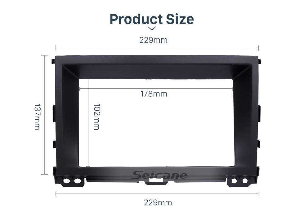 Seicane Black Double Din 2009 Toyota Prado 120 Car Rádio Fascia CD Trim Painel Painel Painel de Estéreo